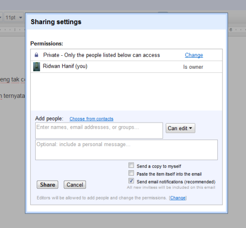 sharing settings google docs